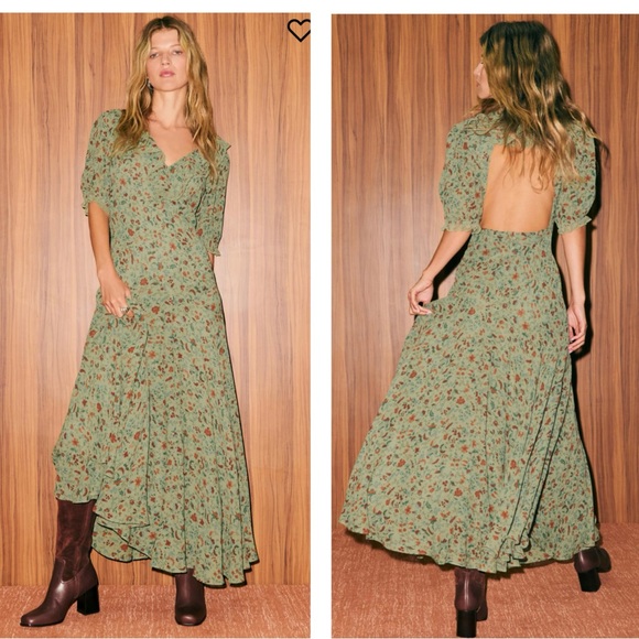 Reformation Evra Dress in Ponderosa Green Floral Size 4
